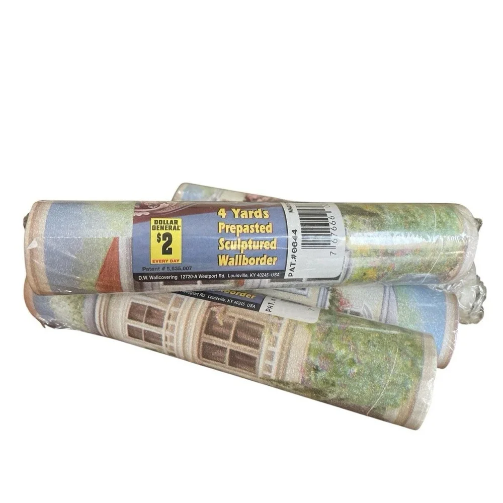 Madison Avenue Houses Pre-Pasted Sculptured Wallpaper Border 5 rolls 24 Yards